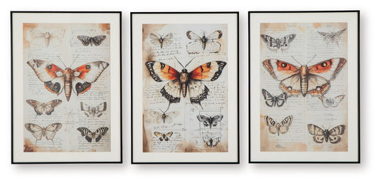 Jossletts - Orange / Noir / Ivoire - Ensemble de décoration murale (lot de 3)